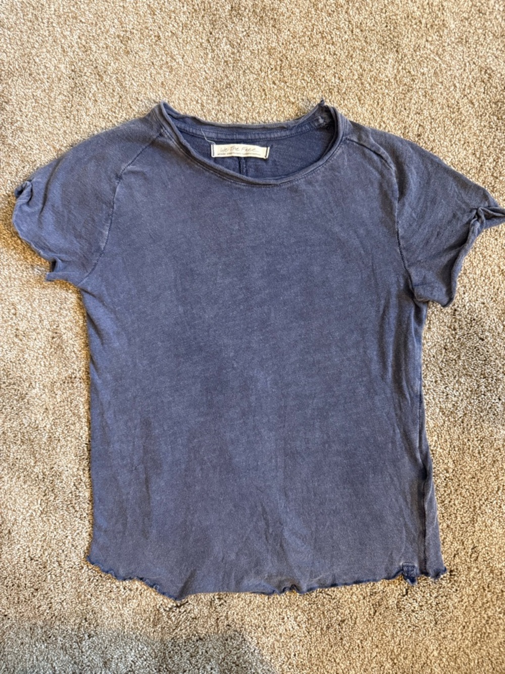 Worn once! We The Free Vintage Wash Navy Short Sleeve Tee